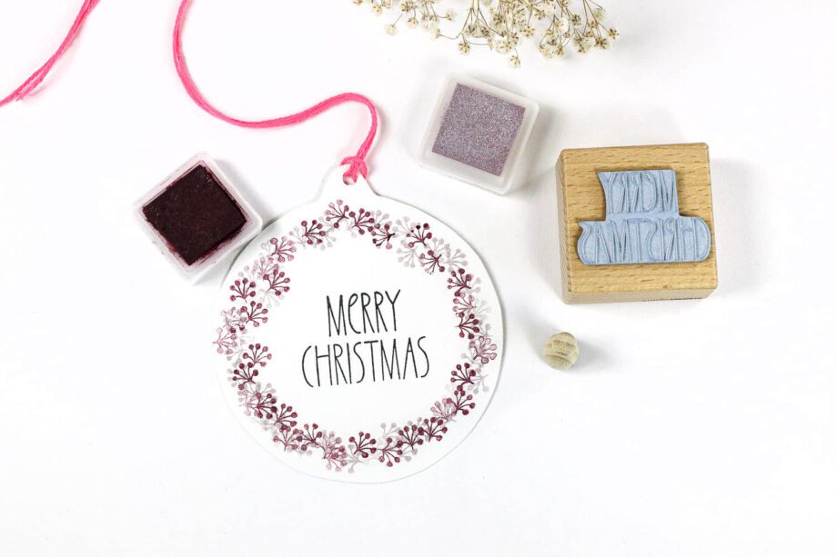 stempel Set Merry Christmas mit zwei Stempeln und zwei Stempelkissen