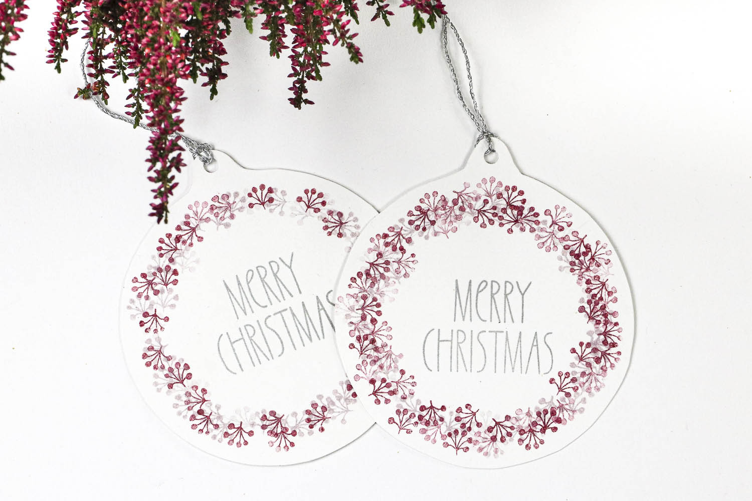 Geschenkanhänger Weihnachtskugel zum Stempeln