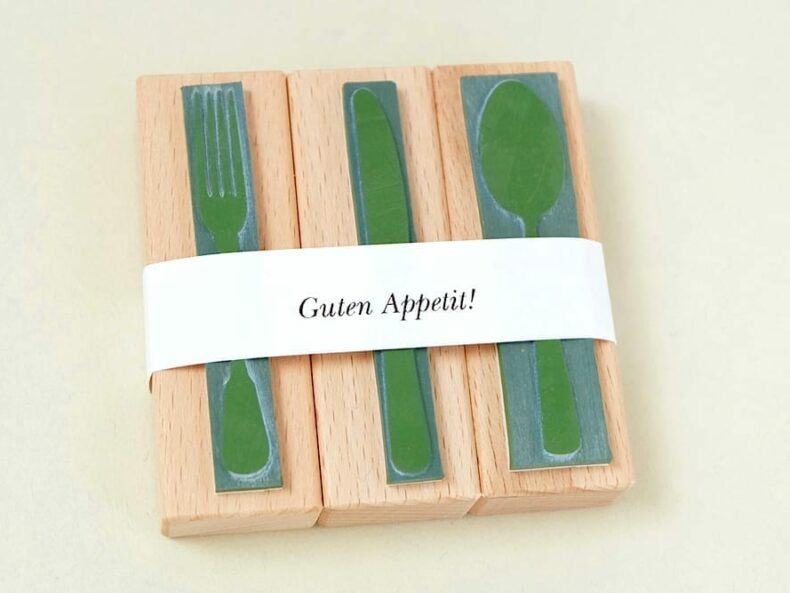 Küchenstempel, Stempel-Set Besteck | rubber stamp set cutlery
