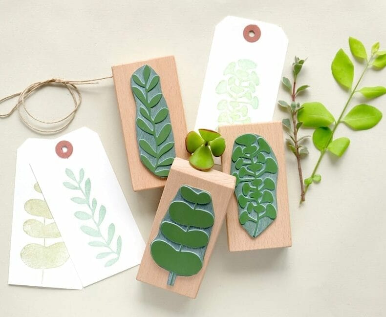 Stempel Zweig mit Blättern Handliches StempelSet Pflanzen