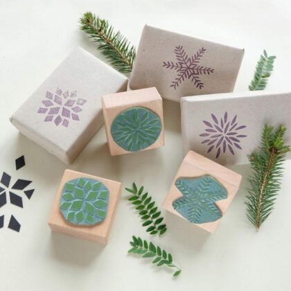 Weihnachtsstempel-Set Sterne | christmas rubber stamp set stars